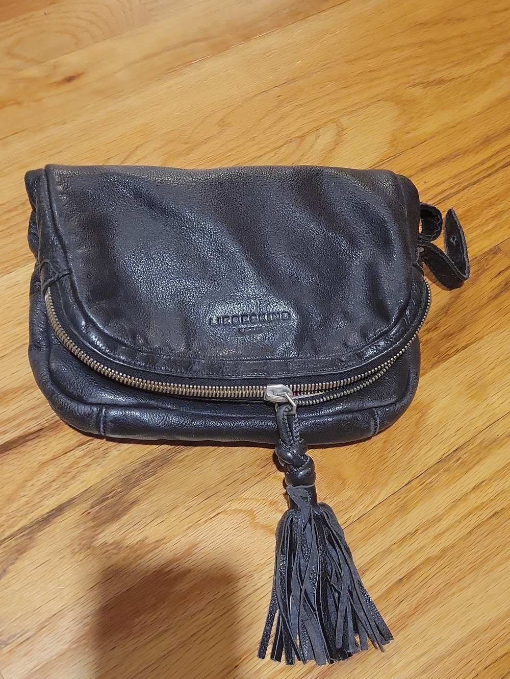 Liebeskind Black Leather Crossbody Bag with Tassel